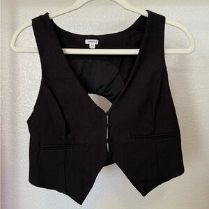 Garage Black Cropped Vest Top